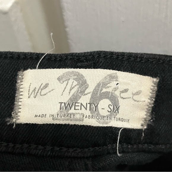 Free People We the free hi rise skinny distressed hem jeans ink black size 26 - Picture 9 of 14